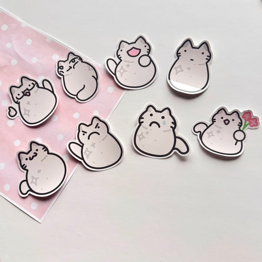 White Cat Stickers
