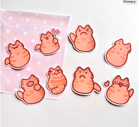 Orange Cat Stickers BUNDLE