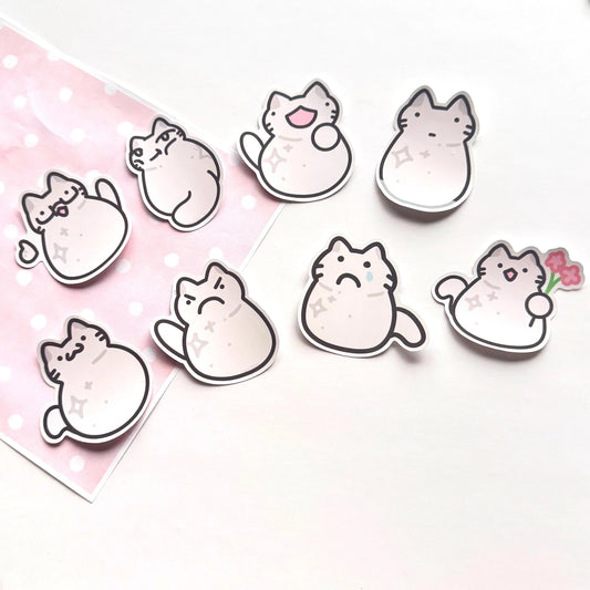 White Cat Stickers BUNDLE